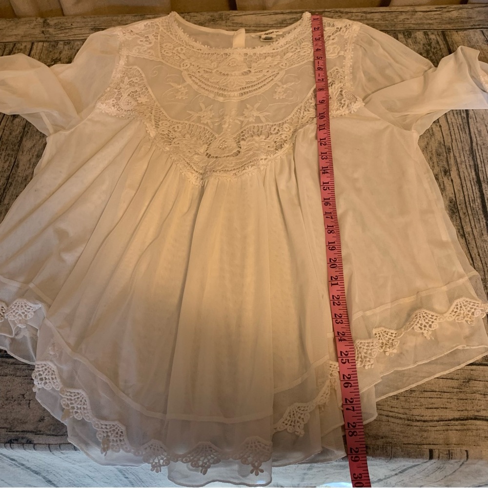 Indigo Thread Co Lace Embroidery Embroidered Off White Flowy Fancy Boho - Picture 13 of 15